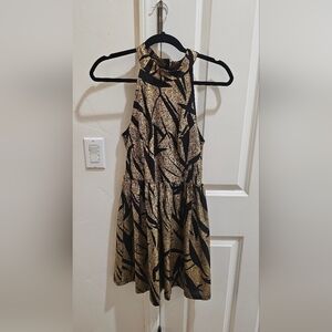 Gold and Black Halter Dress